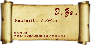 Duschnitz Zsófia névjegykártya