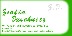 zsofia duschnitz business card
